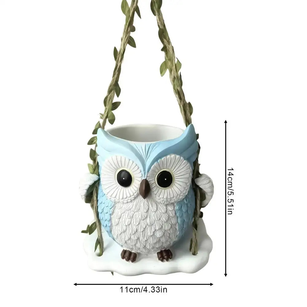 Cute Plant Pots Resin with Drainage Hole Owl Planter Small Plant Pots for Indoor Outdoor Garden Patio Porch Bedroom Living Room Zpaxo China Mainland B