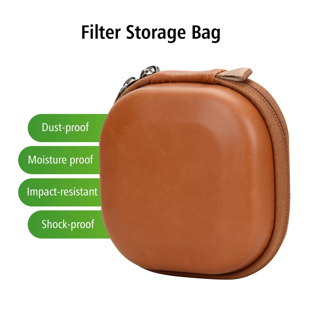 TANLE Filter Hard Storage Case PU Leather Protective Bag Dust-proof