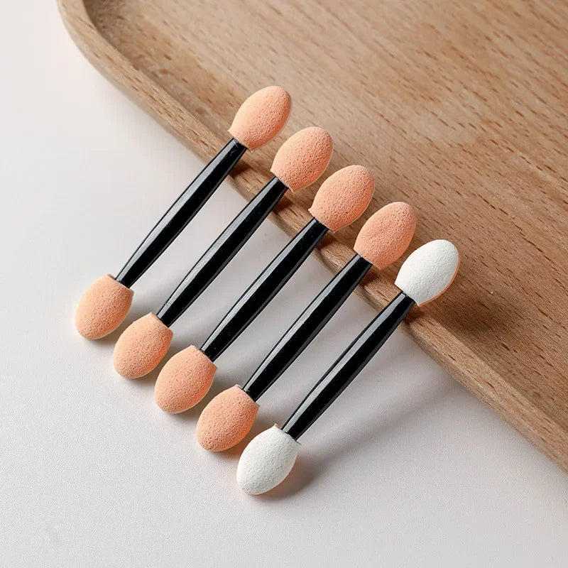 10/30/50/200/500/1000pcs Double Ended Sponge Nail Art Powder Brush Multifunctional Eyeshadow Brush Portable Makeup Manicure Tool Zpaxo