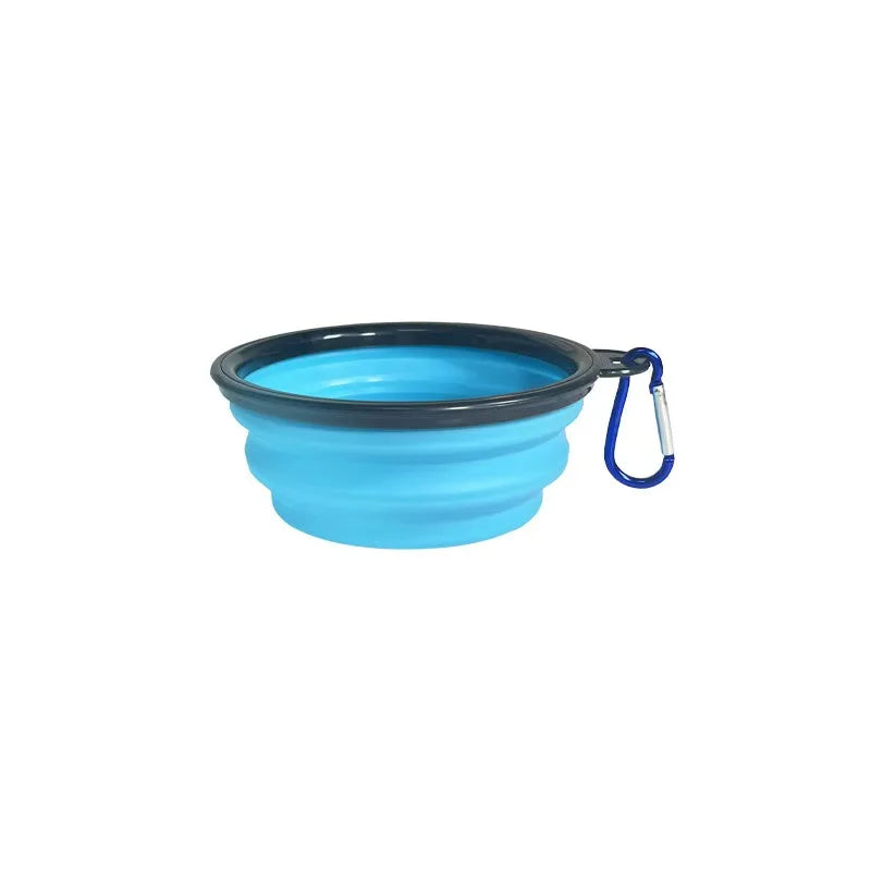 Dog Bowls Expandable Foldable Travel Pet Carabiners Durable Plastic Zpaxo SKY BLUE