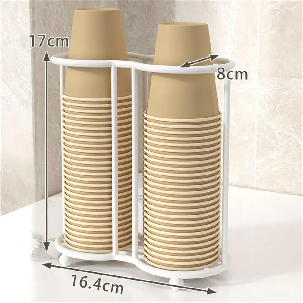 Wooden Disposable Cup Dispenser Rack & Desktop Organizer