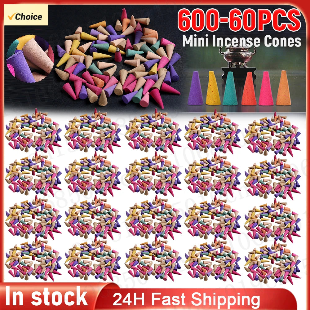 600- Odor Remover Incense Colorful Scented Cones Relief Fragrance Zpaxo