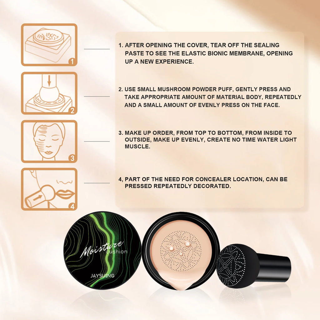 Mushroom Head Air Cushion Concealer – Full Coverage Makeup Air Cushion Concealer Zpaxo