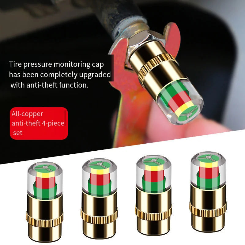 External Tire Pressure Monitor Warning Cap Anti-theft Vacuum Valve