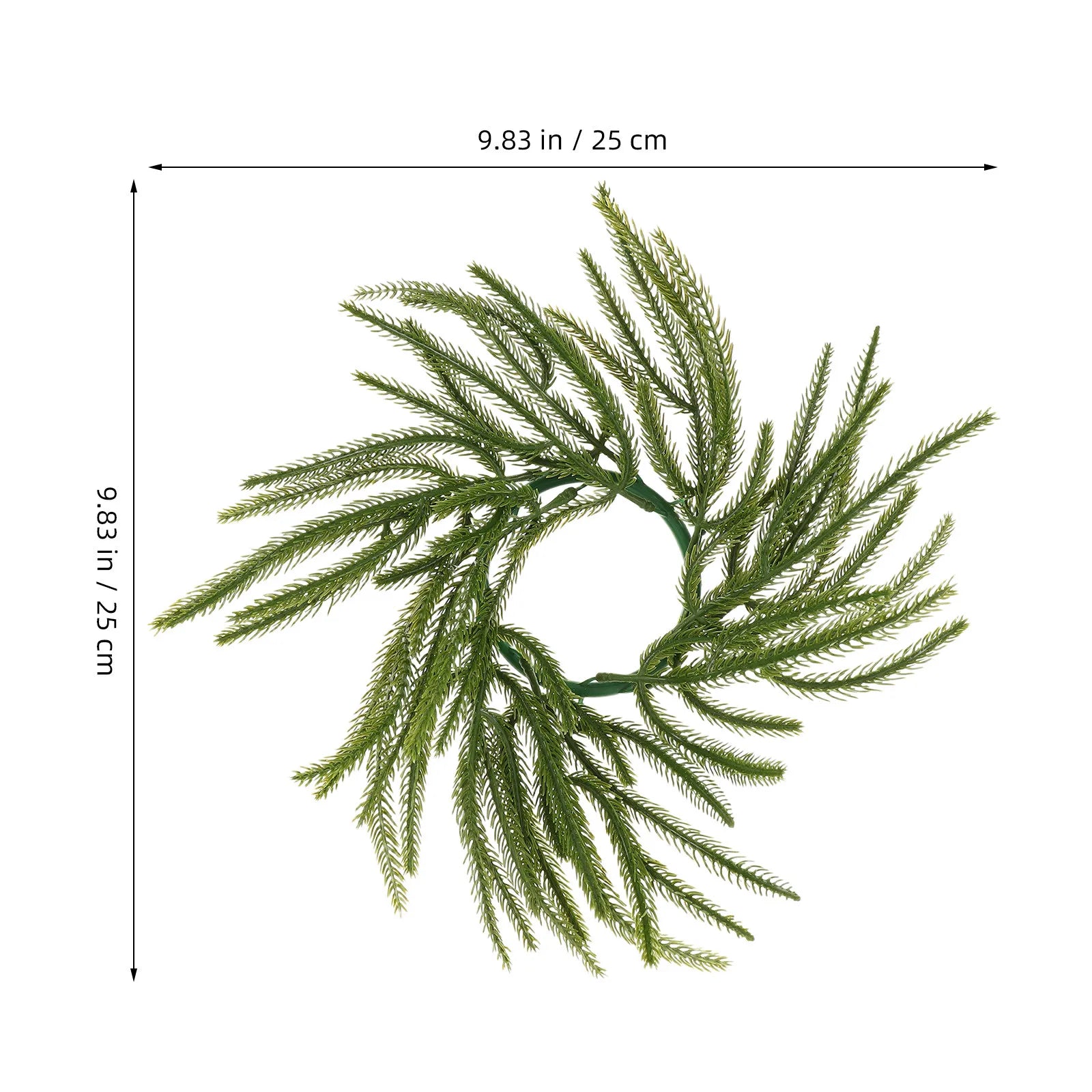 Realistic Green Pine Ring Wreath Artificial Table Centerpiece Xmas