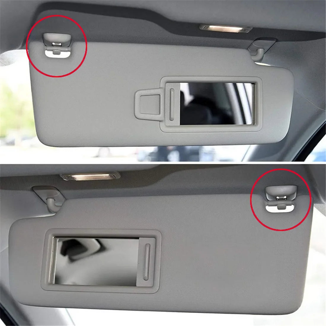 Audi Sun Visor Clip Hook Bracket 2-Pack Gray – 8U0857562A