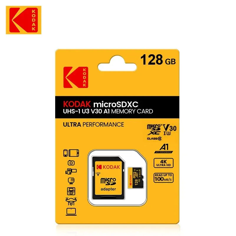 KODAK Mobile Memory Card 256GB Recorder Storage High Speed 128GB monitoring SD Card 64GB 32GB TF Gaming Microsd Class10 U3 V30 Zpaxo