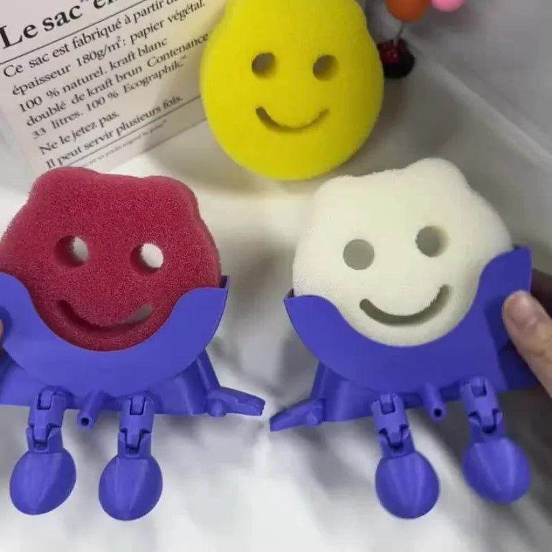 2026 Creative Smiley Face Sponge Holder 3D Printed Drainage Holes