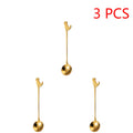 5- Stainless Steel Coffee Spoon Cute Cat Shape Teaspoon Dessert Snack
