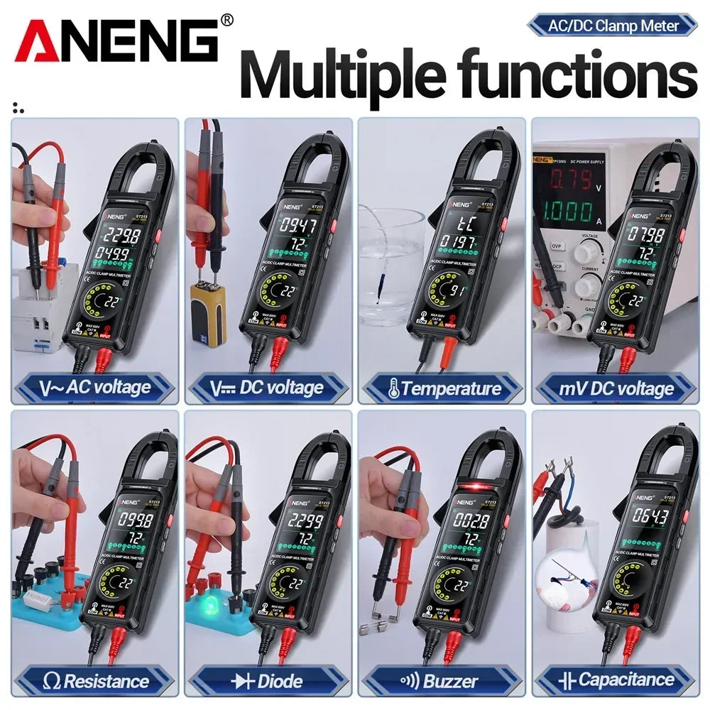 ANENG ST213 Smart Clamp Meter Multimeters 6000 Capacitance Hz