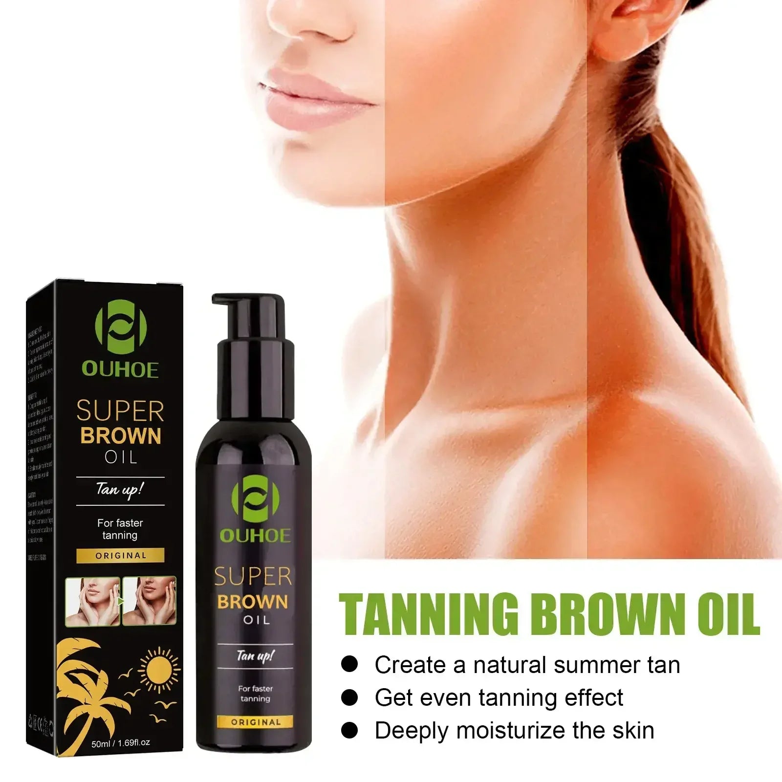 Ouhoe Self Tanning Oil – Natural Body Bronzer & Tan Booster Self Tanning Oil Zpaxo