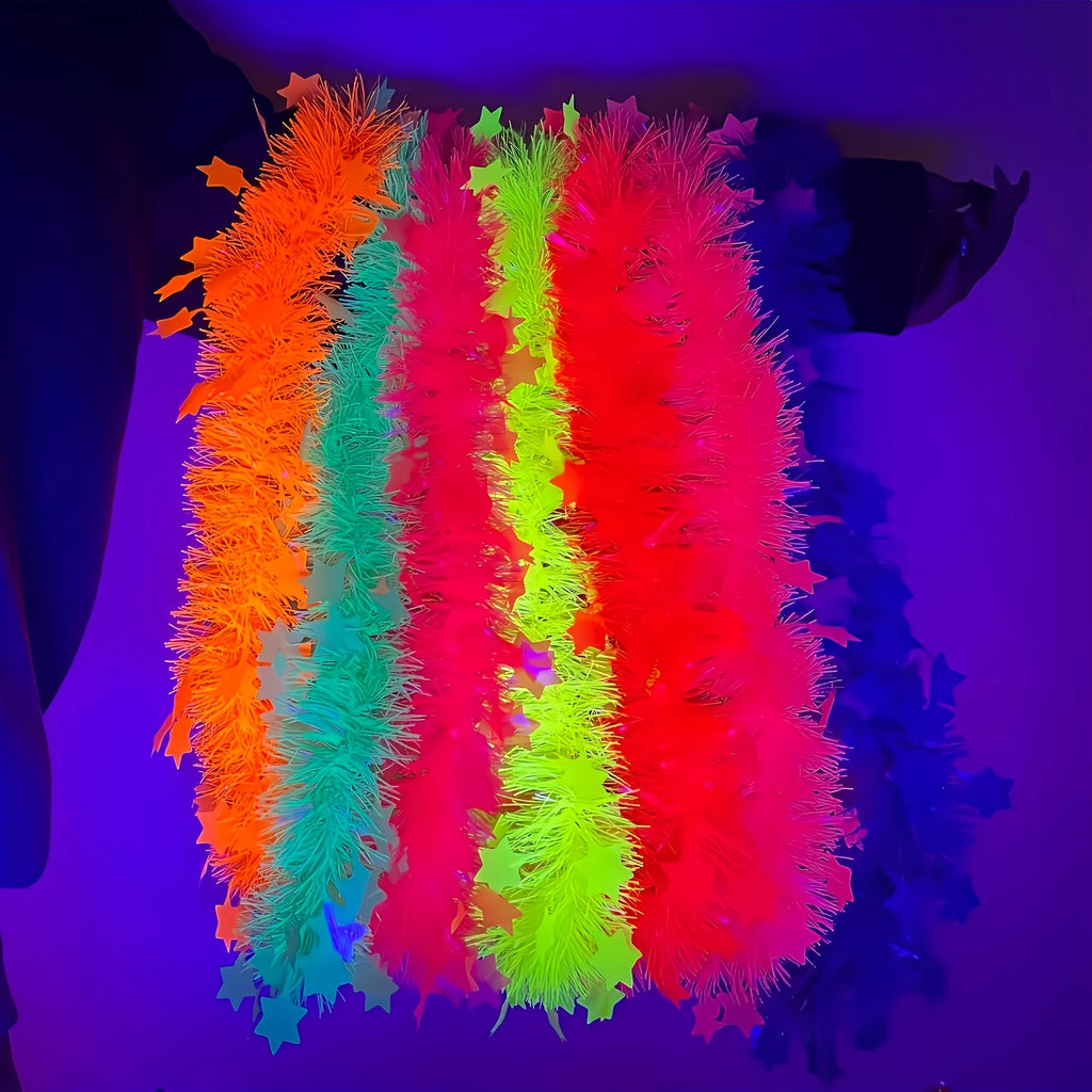 Glow Dark Party Necklace Neon Five-star Fluorescent Blacklight Favors