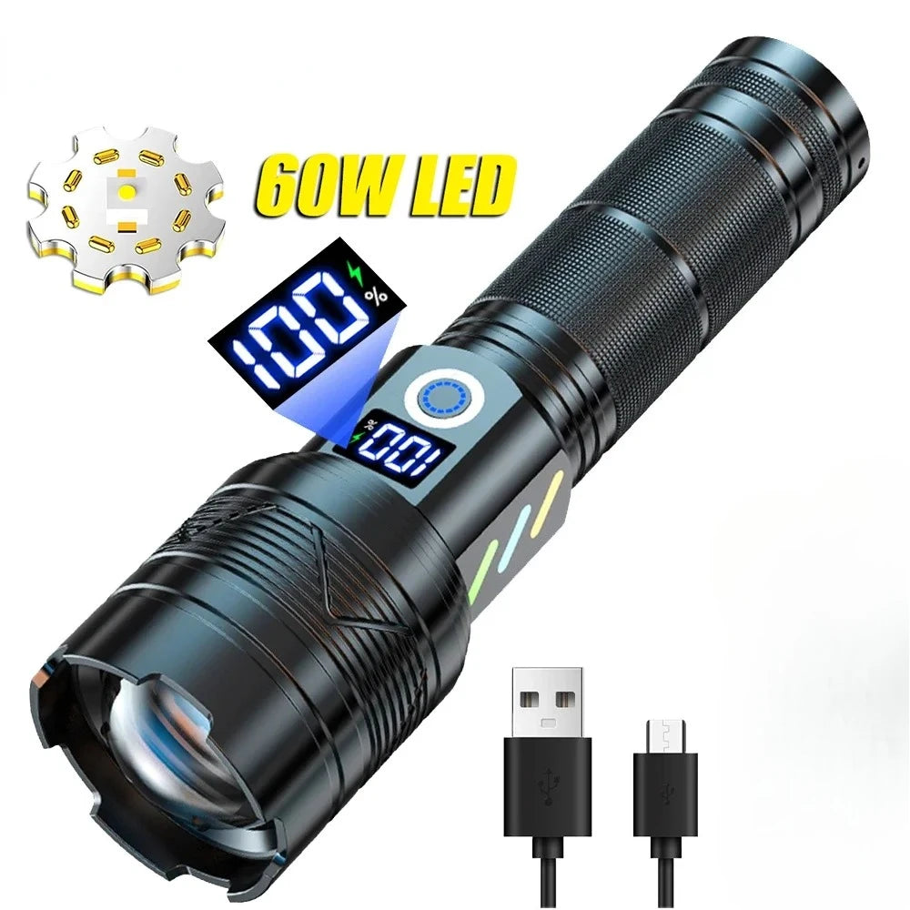 ESMARTER 1500LM Rechargeable LED Flashlight – Zoomable Torch