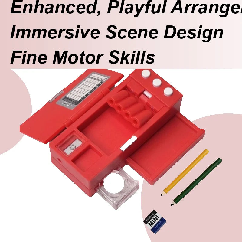 Doll House Miniatures Simulation Pencil Box Collectible Models Table Decor Pretend Play Toy For Boys Girls Collectors Zpaxo