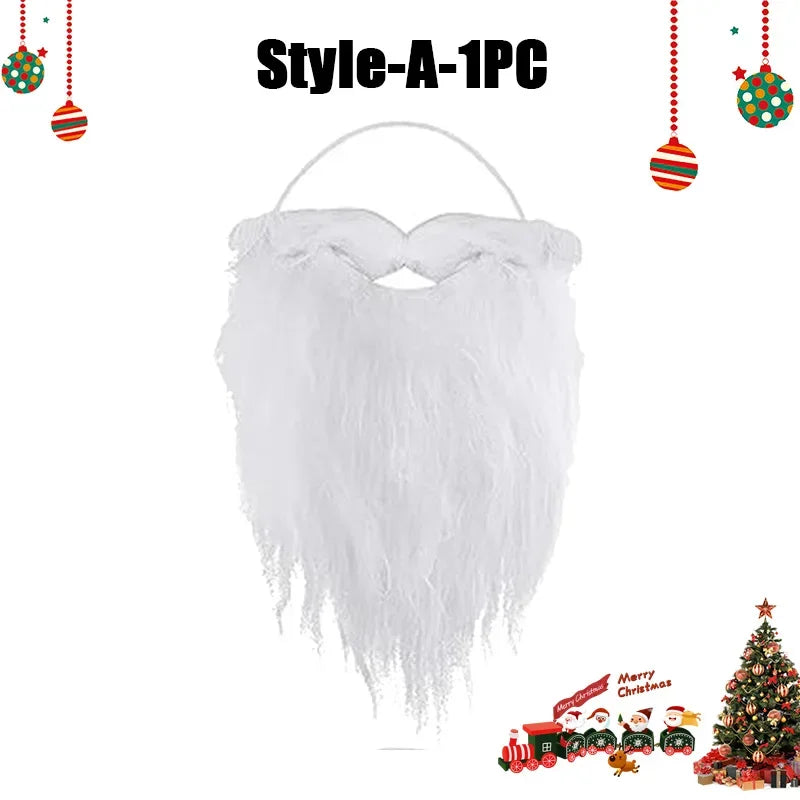 Realistic Santa Fake Beard Premium Costume Adjustable Earloops Zpaxo A-1PCS