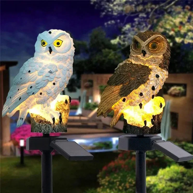 Solar Owl Statue Garden Light LED Waterproof Powered Outdoor Zpaxo