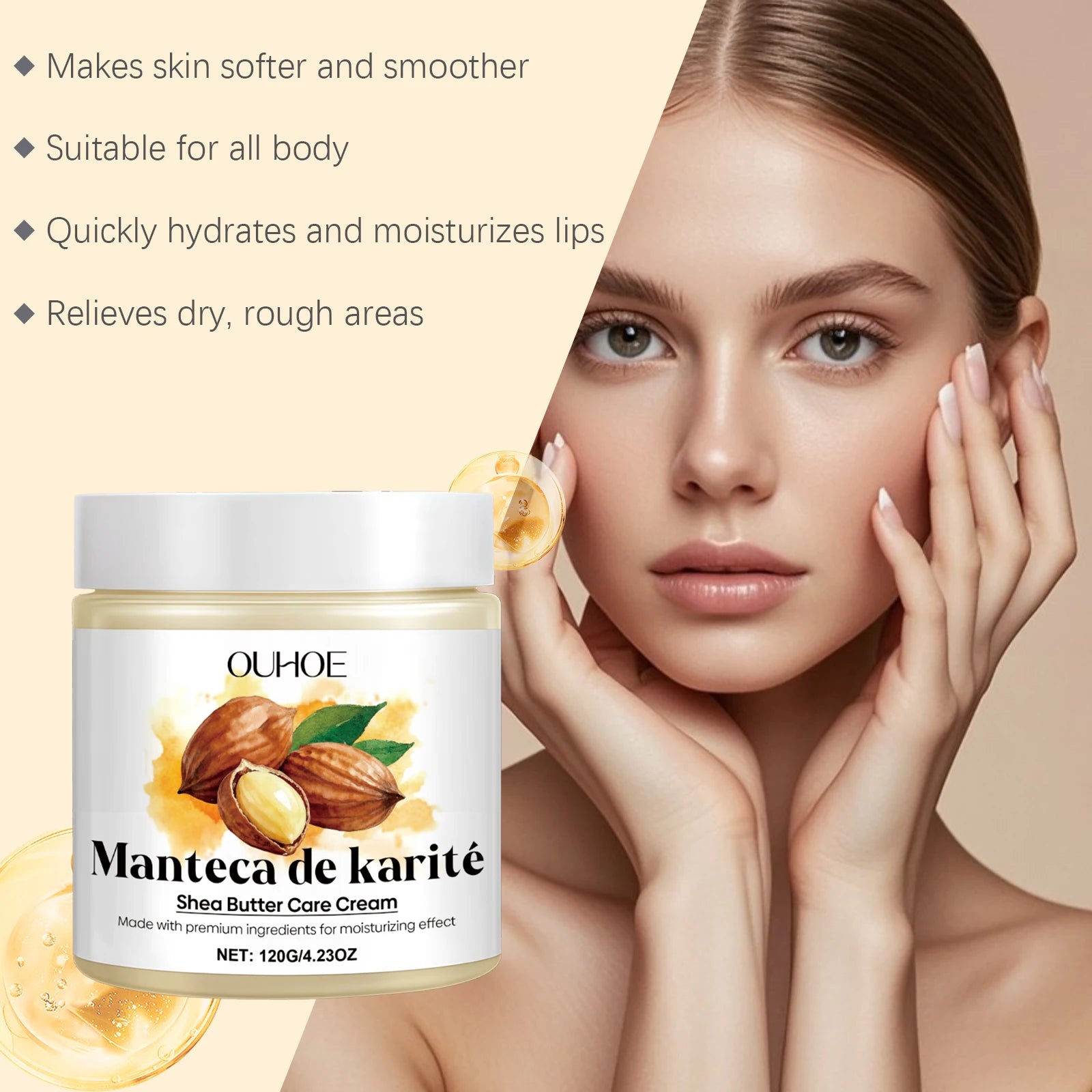 Multi Action Moisturizing Cream for Face Body and Lips Dry Skin Care Winter Skincare Holiday Gift Set with Shea Butter Vitamin E Zpaxo