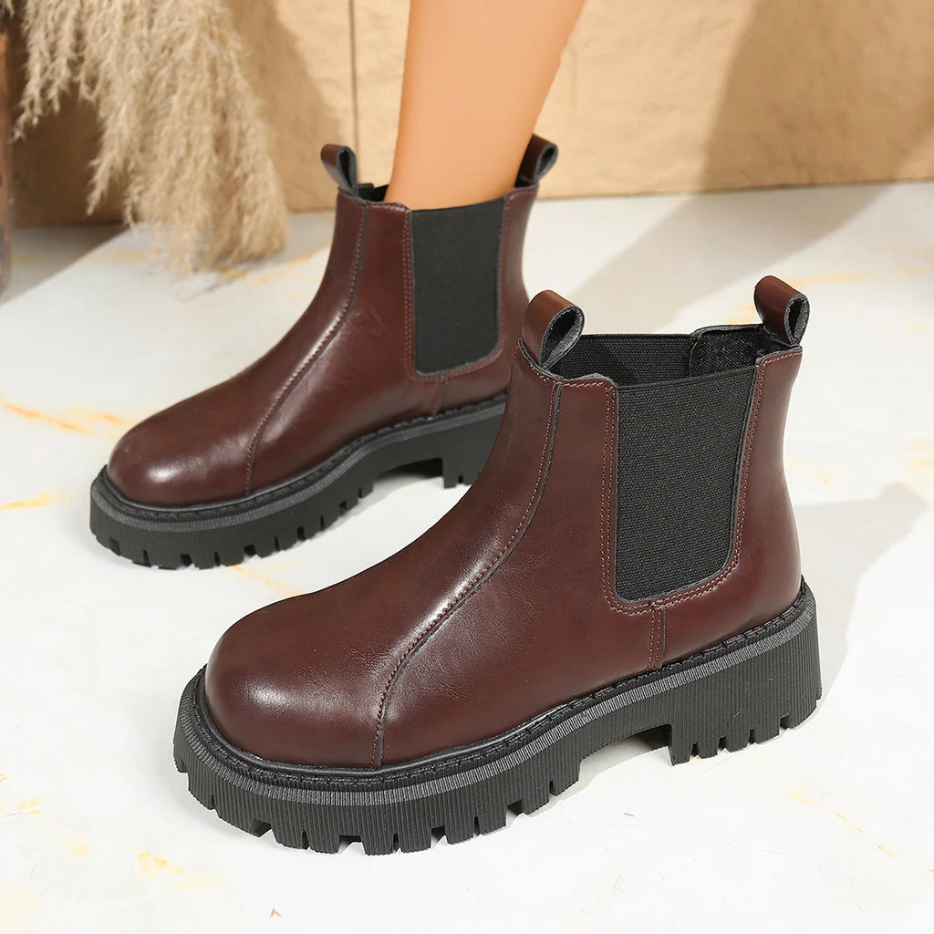 Trend Women Ankle Boots Elegant Fashion Thick-soled Short Boots Autumn Winter Comfortable Shoes Women Outdoor Shoes for Women Zpaxo