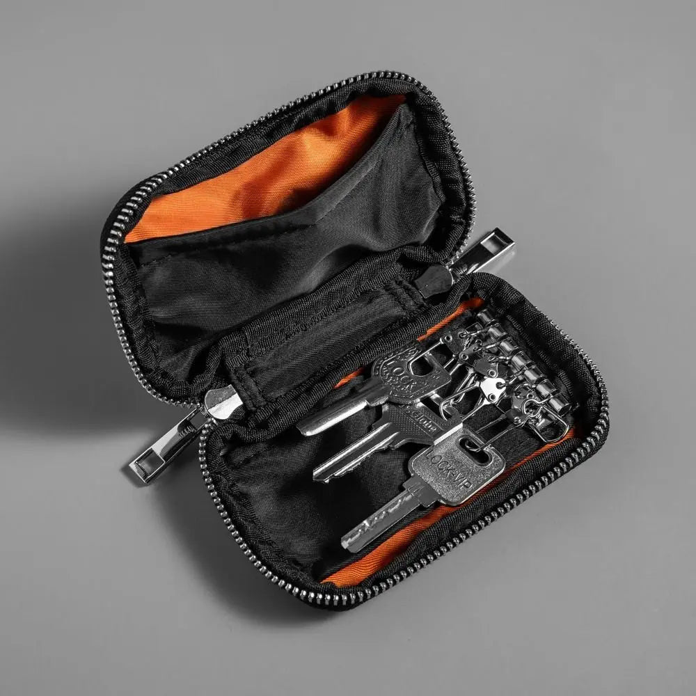 Fashion Key Holder Organizer Pouch Large Capacity Zipper Car Key Wallet Multi-functional Buckle Housekeeper Key Case Home Use Zpaxo