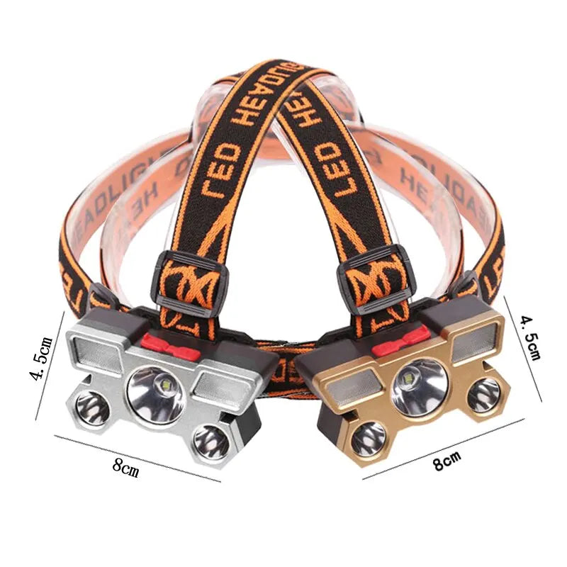 KDULIT 5-LED USB Rechargeable Headlamp | 10W 18650 Battery