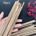 10pcs Wood Sticks 30cm Rectangle Unfinished Wooden Strips Wood Dowels Strips Dowel Rods Natural Wood Craft Sticks for Craft Zpaxo dark color