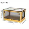 1pc Foldable Storage Trunk Open Storage Box Transparent Storage Box Home Wardrobe Clothes Organizer Large Capacity Clear Plastic Zpaxo yellow