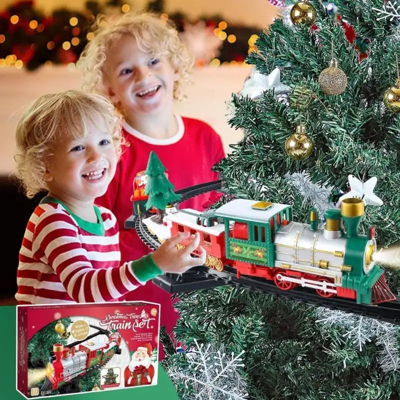 Hanging Christmas Train Under-tree Toy Fog Melodies Lights 2 Modes