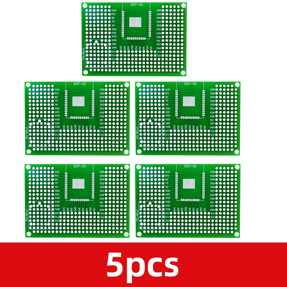 50x70mm Double Sided Protoshield Universal Perf Board Compatible with ESP8266 ESP32 Circuit Wiring Zpaxo 5pcs