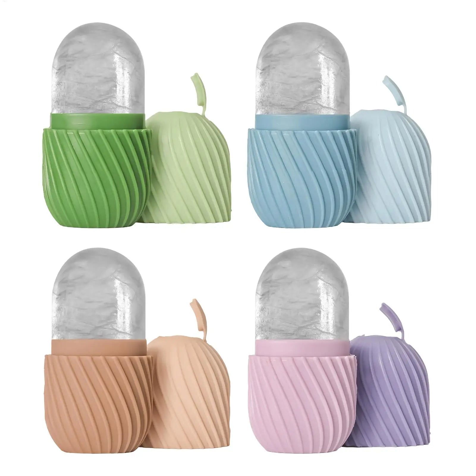 Face Ice Roller Silicone Reusable Massage Skincare Puffiness Dark