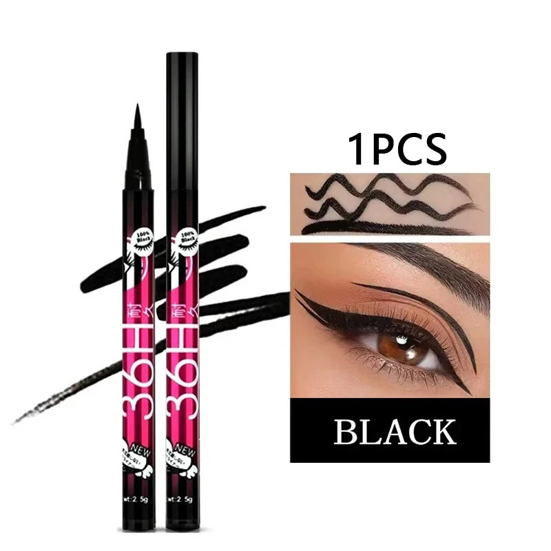 Black Smooth Liquid Eyeliner Pen Waterproof Long-lasting Ultra-fine Zpaxo Eyeliner 1pcs