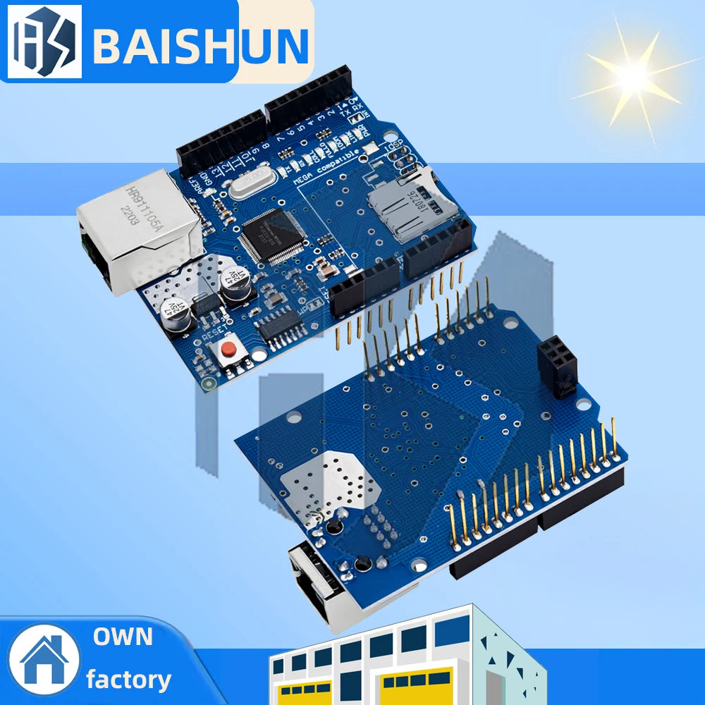 W5100 Ethernet Shield R3 Compatible with for Arduino UN-O, Mega 2560, 1280, and 328 –Development Board for Network Connectivity Zpaxo
