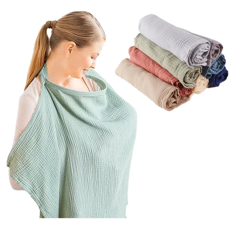 Breathable Breastfeeding Cover Baby Cotton Muslin Nursing Apron