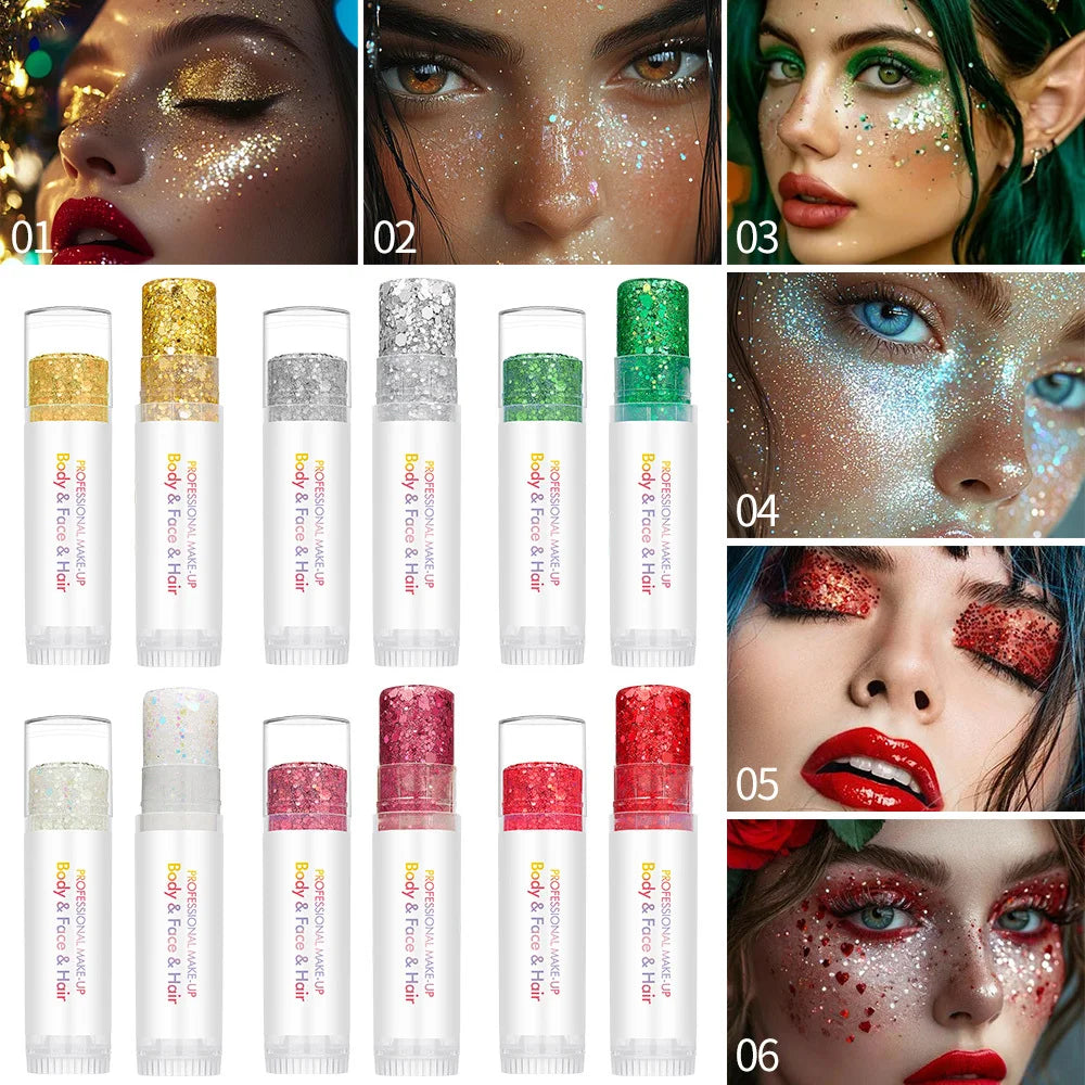 Body Glitter Stick Sequins Gel Mermaid Shimmer Topcoat Festive Orgy Eyeshadow Thick Hair Makeup Zpaxo