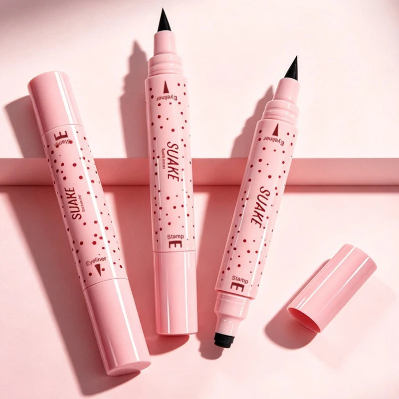 Waterproof Double-headed Liquid Eyeliner Pen Including Star/love/moon Pattern Lasting Quick Drying Suitable for Beginners Makeup Zpaxo
