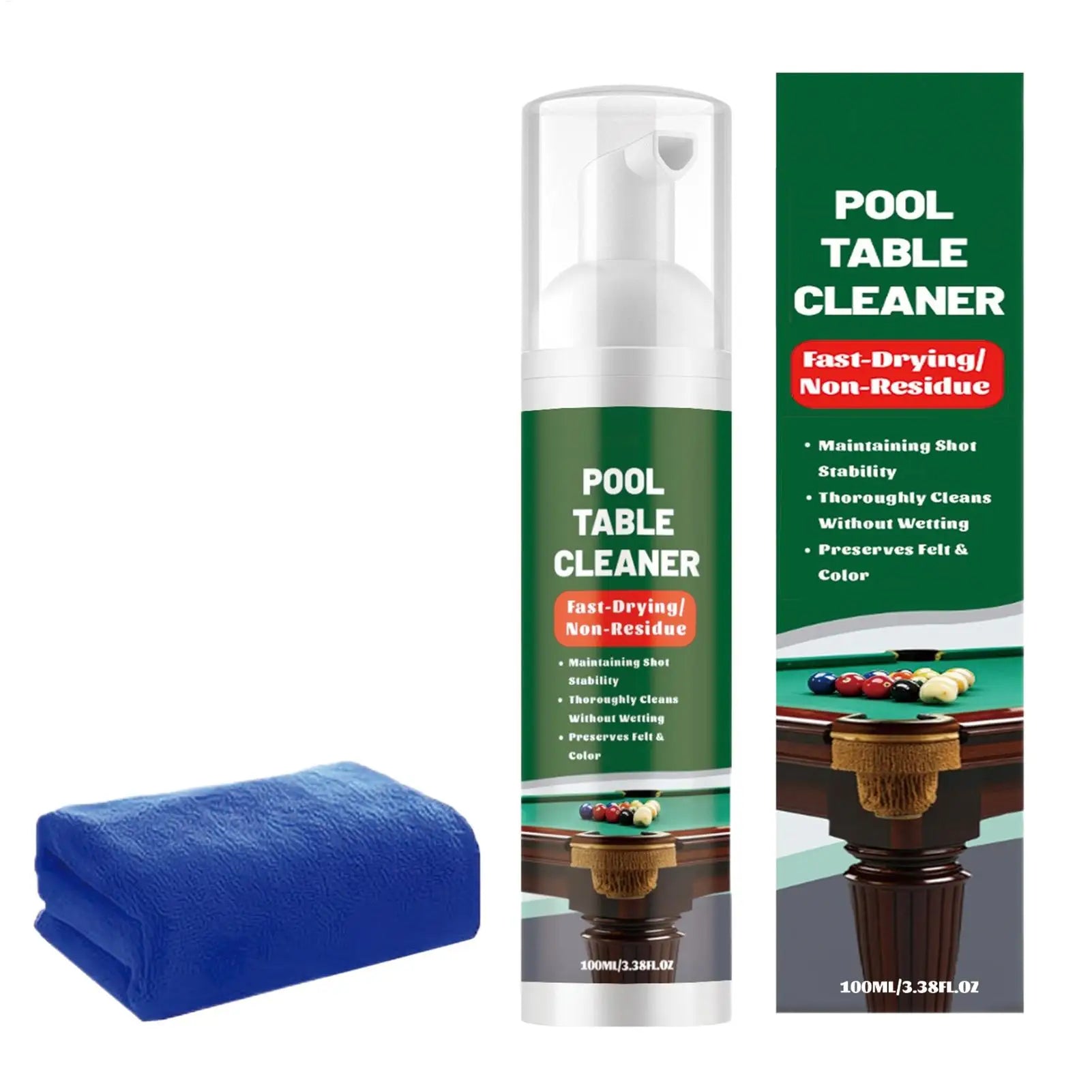 Pool Table Felt Cleaner Foam Fast-drying Spray Chalk Dust Stain