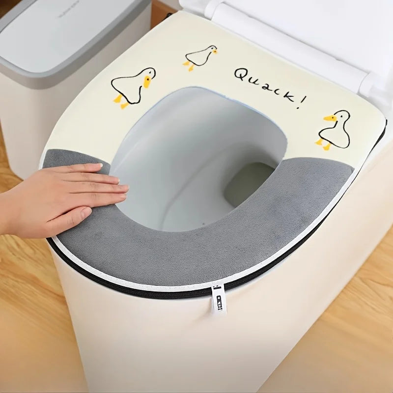 Toilet mat Four Seasons universal WC cushion zipper winter soft toilet seat pad cape back waterproof home potty seats cover warm Zpaxo