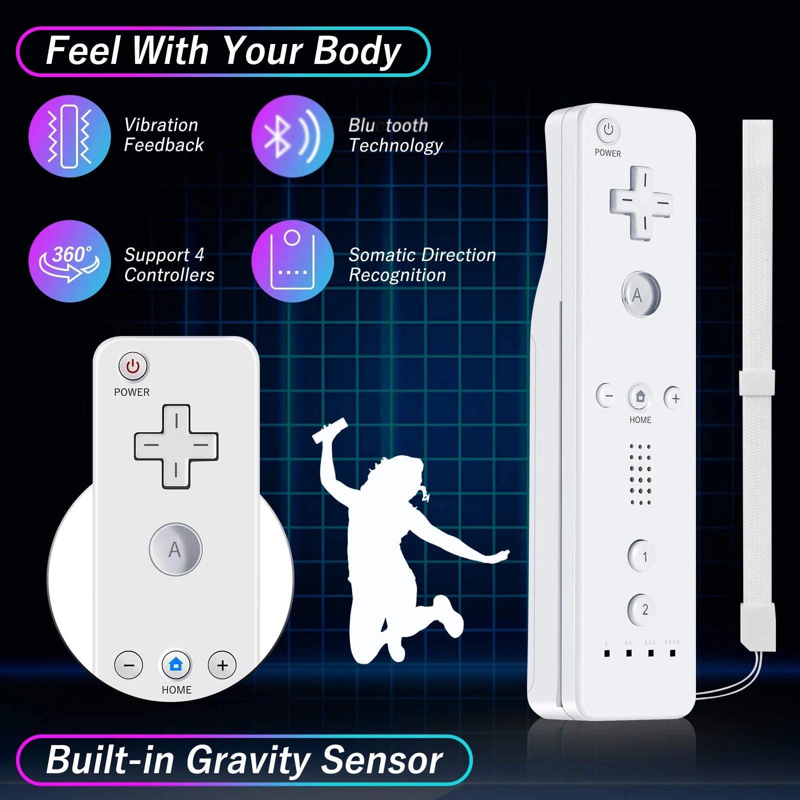 1 Gamepad Nintendo Wii Controller Optional Motion Joystick Wireless