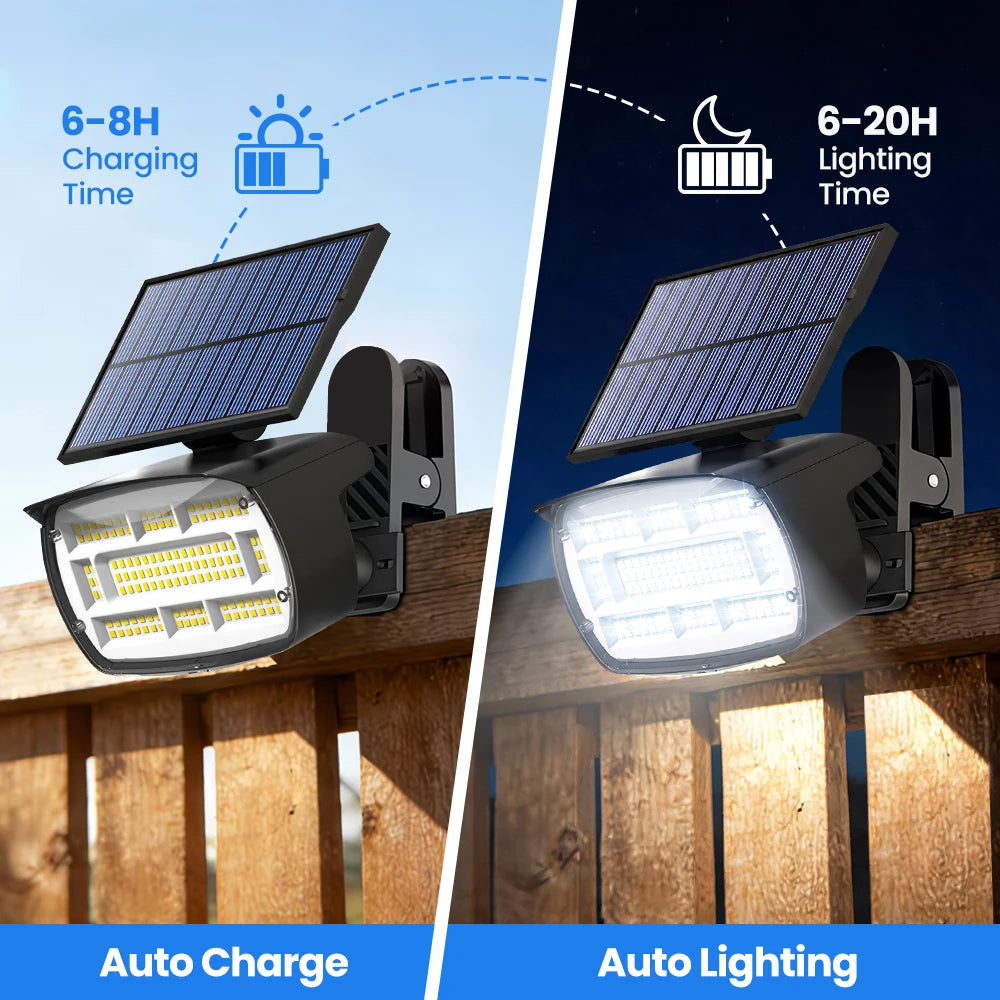 136LED Solar Spot Lights With Clip Outdoor IP65 Waterproof 3 Modes Solar Landscape Spotlights For Garden Yard Pathway Zpaxo