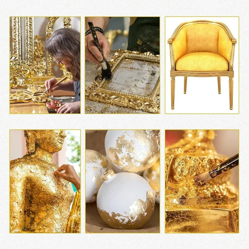 Real 24K Gold Leaf Sheets 3 Sizes 98 Pure Foil Art Craft DIY