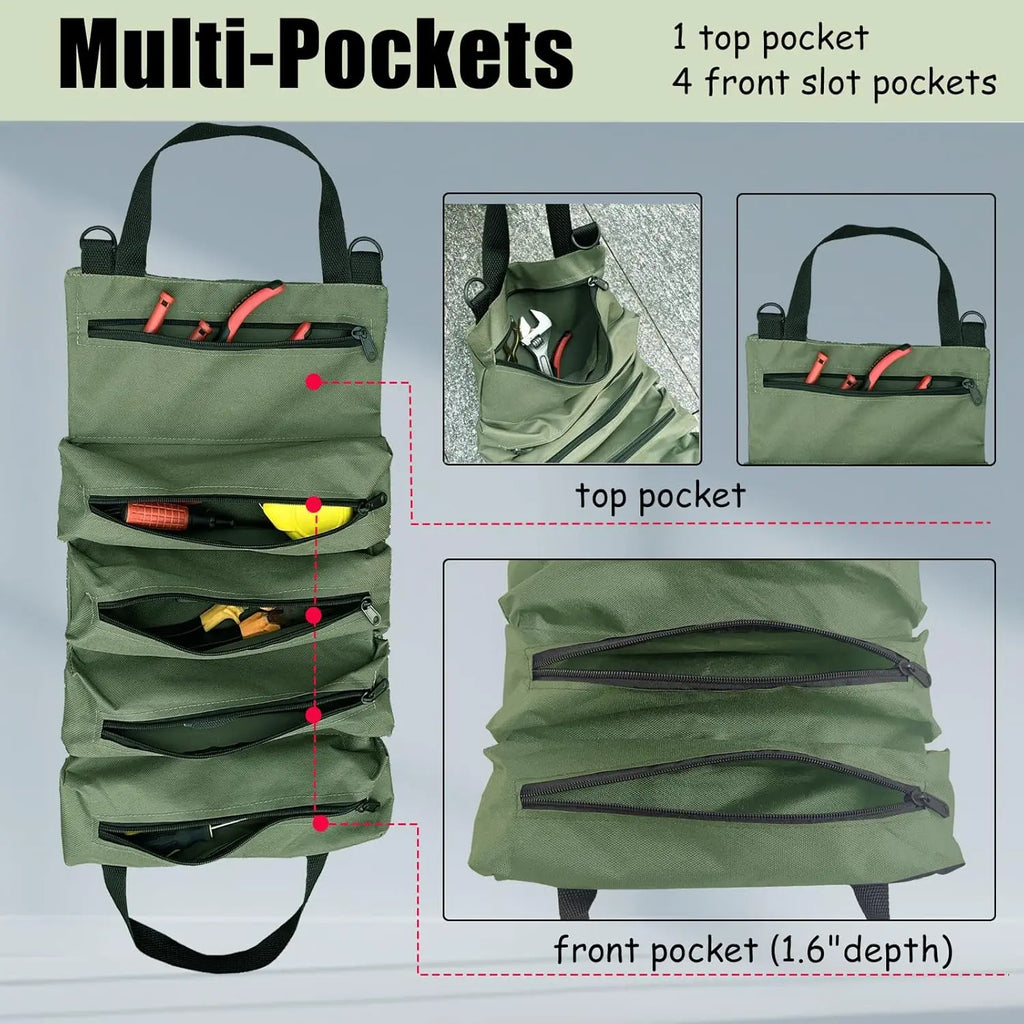 Oxford Fabric Tool Storage Bag All-in-one Wrench Bit Organizer Heavy