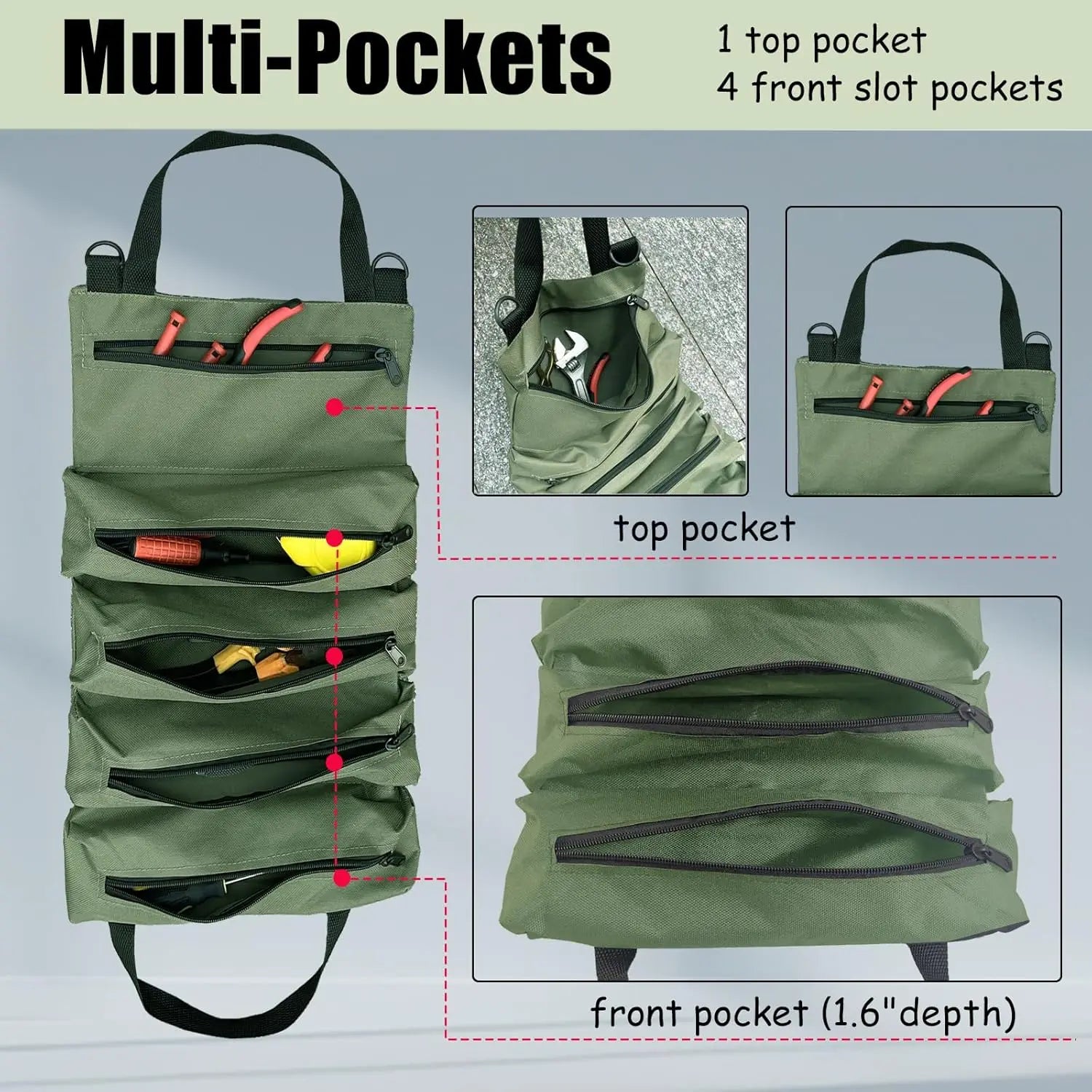 Oxford Fabric Tool Storage Bag All-in-one Wrench Bit Organizer Heavy