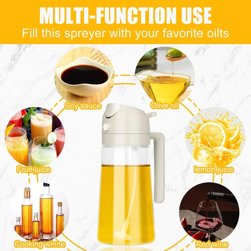 2in1 Glass Oil Sprayer Spray Bottle Tank BBQ Kitchen Baking Picnic