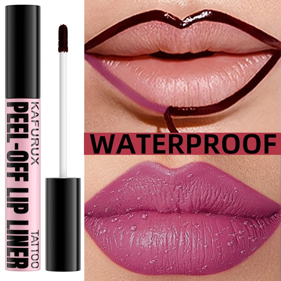Waterproof Lip Liner Peel Off Lipgloss Long Lasting Matte Tint Pink