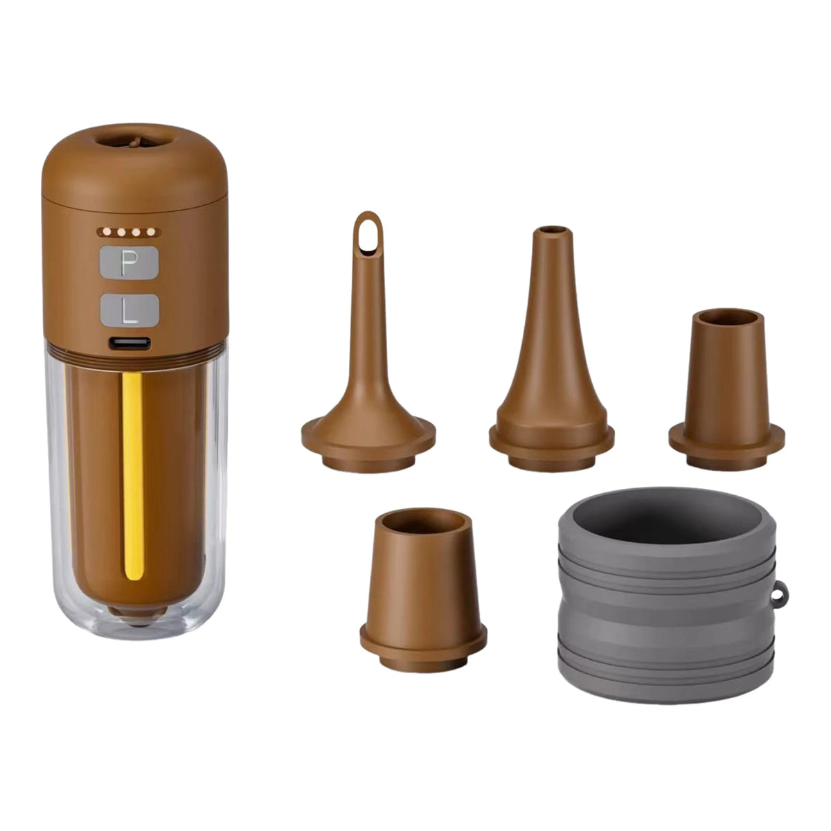 Portable Air Pump 2000 MAh Battery Camping Light Mini Outdoor Type-c Zpaxo Light Brown