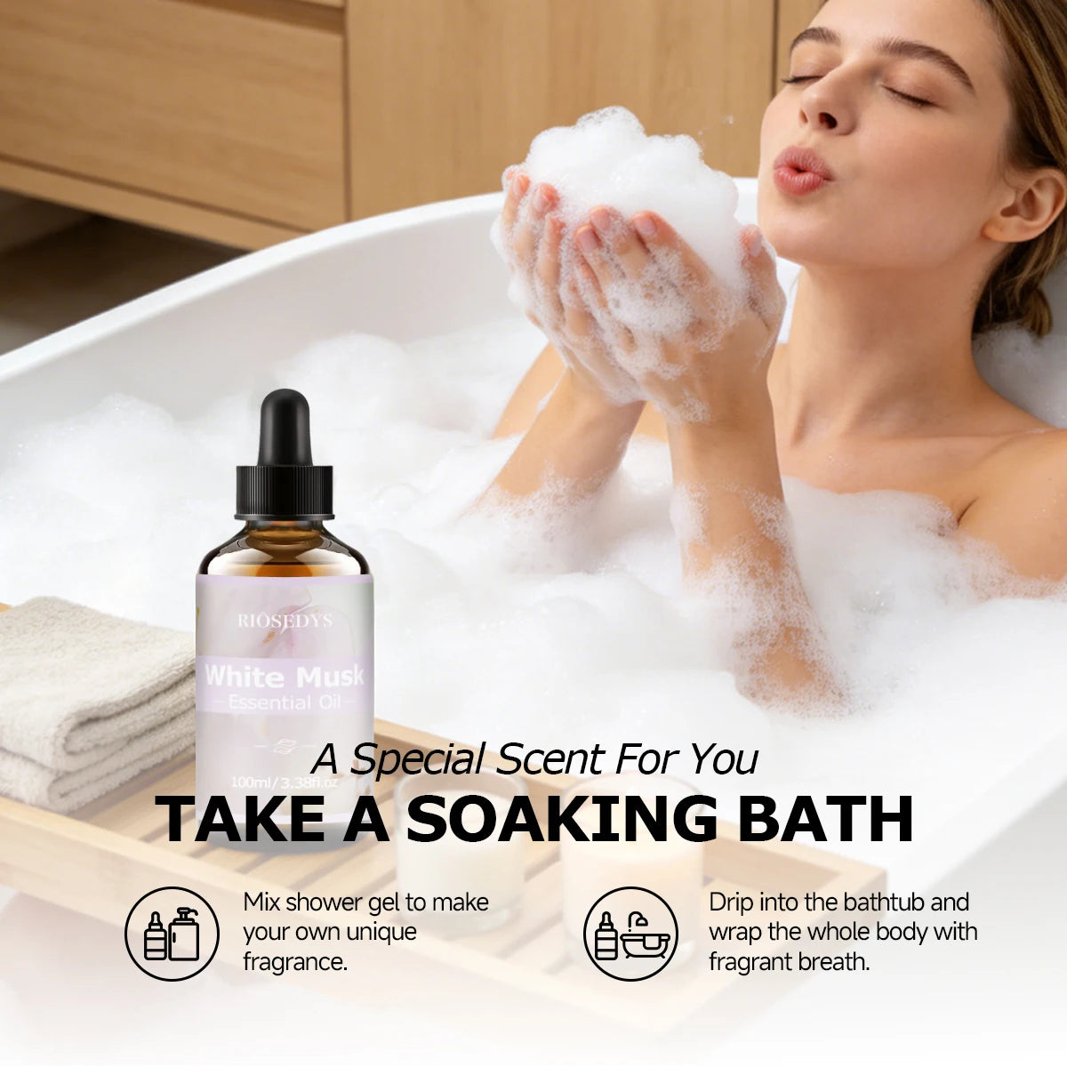 WHITE MUSK ESSENTIAL OIL Moisturizing Nourishing Massage Suitable Zpaxo