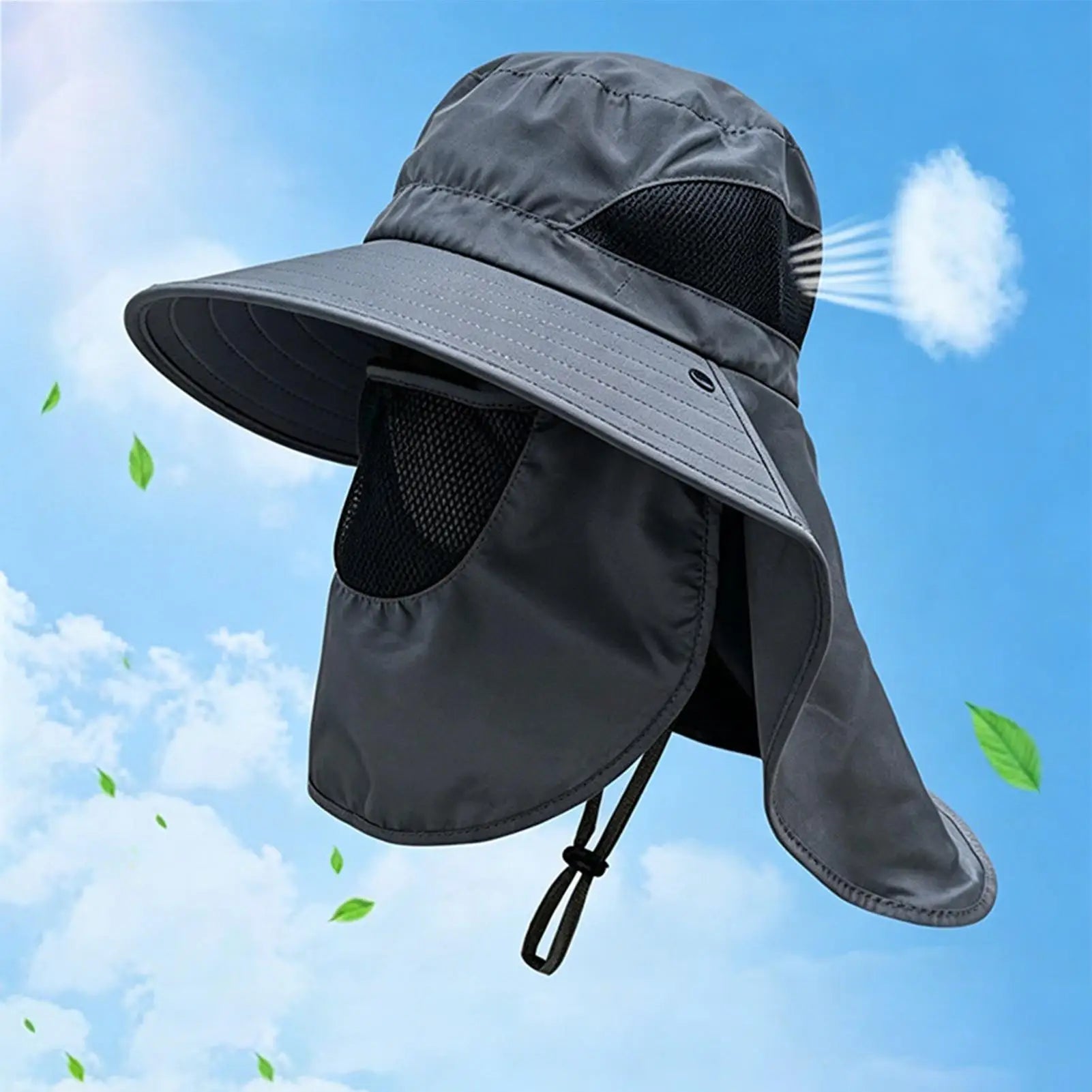 Fishing Hat Summer Sun Hats UV Protection Outdoor Fishing Caps For Hiking Camping Visor Bucket Hat Neck Flap Fisherman Hat Zpaxo