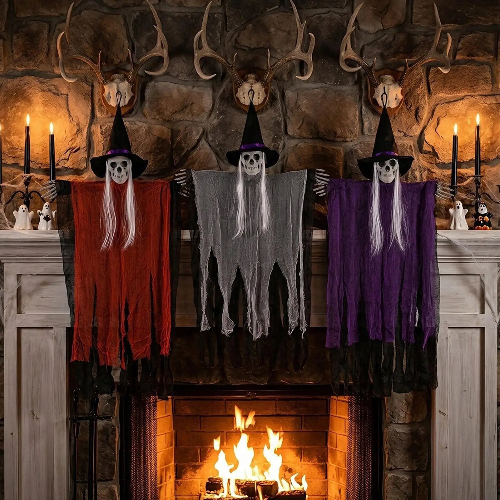 Halloween Ghost Outdoor Spooky Flying Skulls Party Props Ornaments
