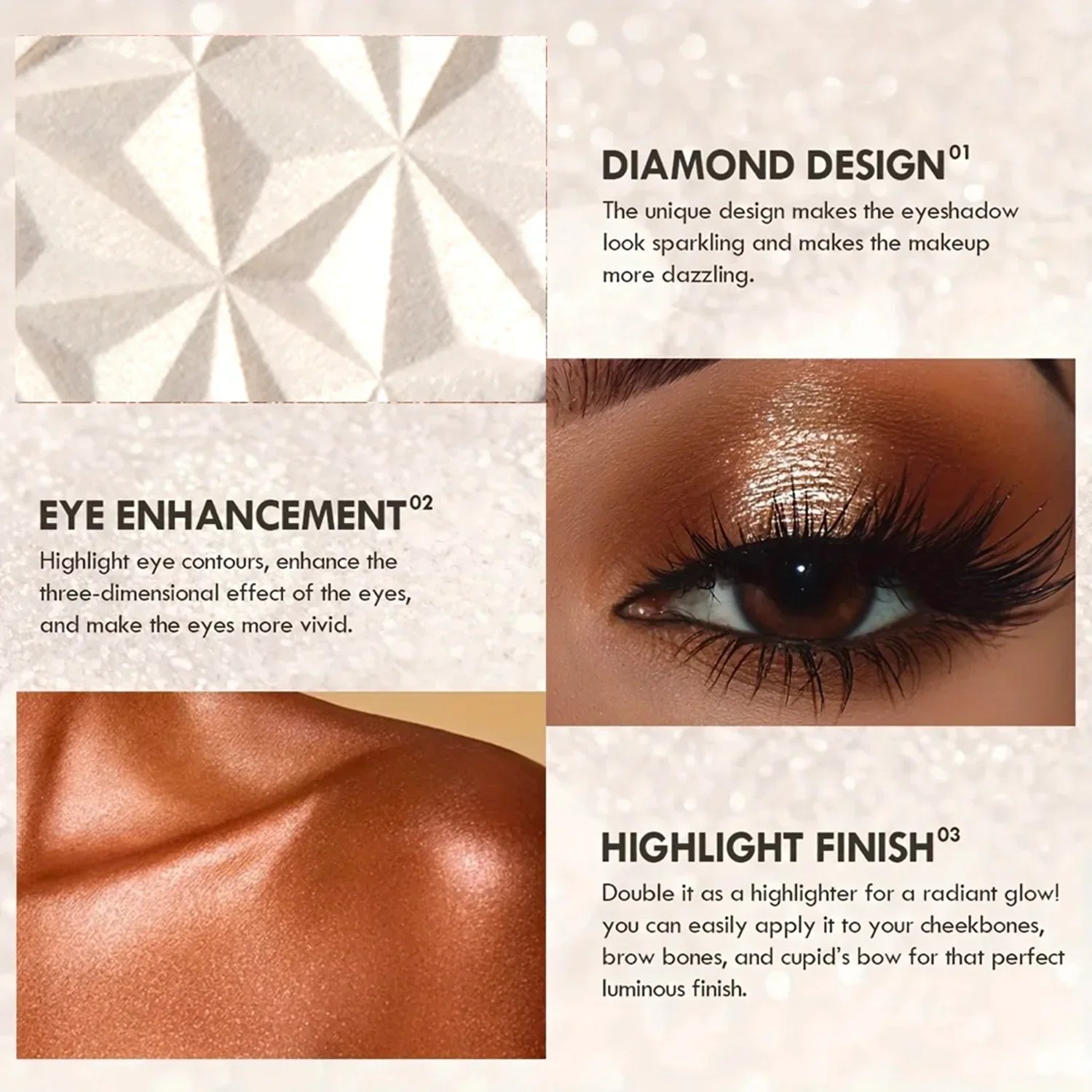 Shimmer Glow Highlighter – 2-Color Palette for Radiant Skin, Brighten & Contour, Festival & Party Makeup, Long-Lasting Shine Zpaxo