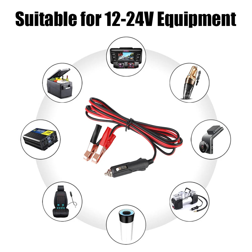 15A Fuse 12V-24V Male Plug Adapter Power Cord Car Cigarette Lighter