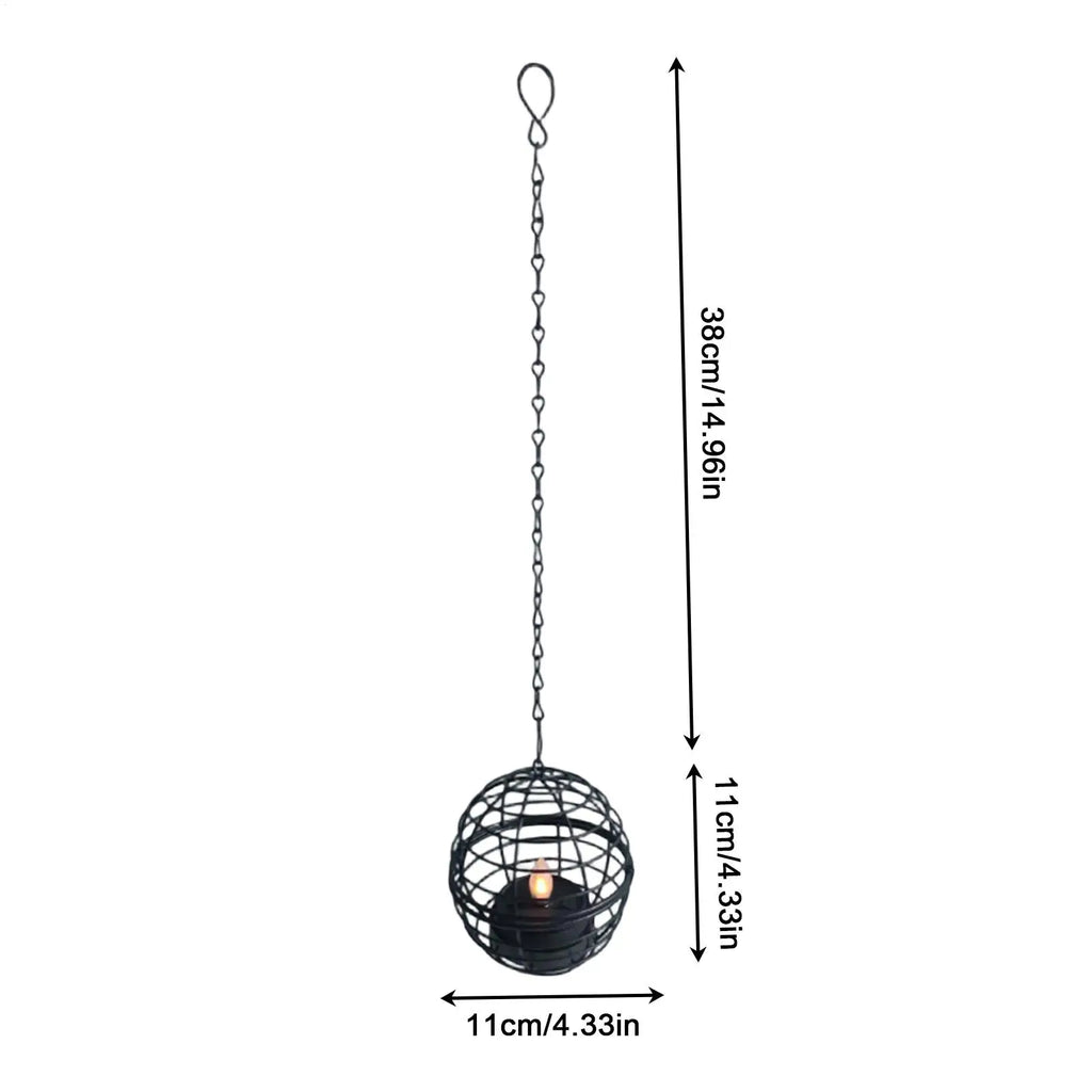 Solar Tealight Candle Outdoor Decorative Ball Cage Holder Powered